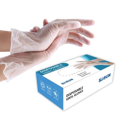 Food Grade Powder-free White Clear 8 Mill Vynile Glove Disposable Vinyl Powder Free Vynil Disposal Gloves Pvc Ready To Ship